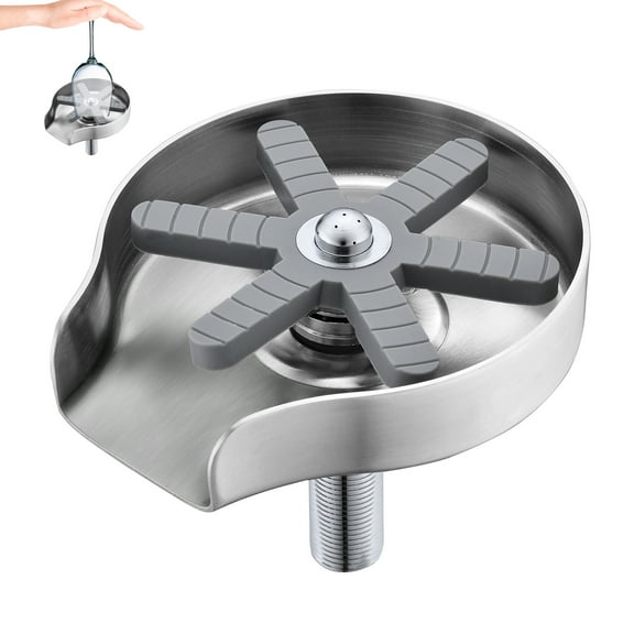 Glass Rinser for Kitchen Sink, SUS304 Stainless Steel Glass Rinser, Bottle Washer, Cup Washer for Bar Sink, Cup Cleaner