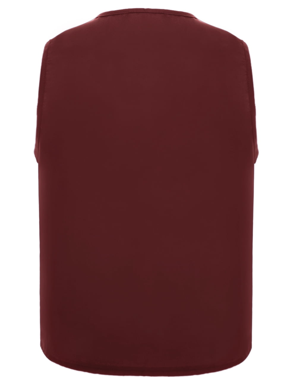 TOPTIE 5 Pack Volunteer Vest Waiter Bartender Work Uniform, Supermarket Clerk Workwear-Burgundy-2XL