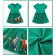 thumbnail image 4 of WIBACKER 2-7T Kids Baby Girl V Neck Short Sleeve Dress Cotton Casual Applique Tunic Tulle Dresses - Horse, 4 of 9