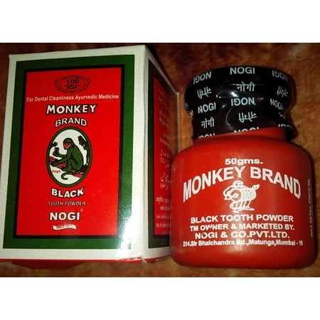 Monkey Brand Black Tooth Powder Ayurvedic Nogi 50 Grams