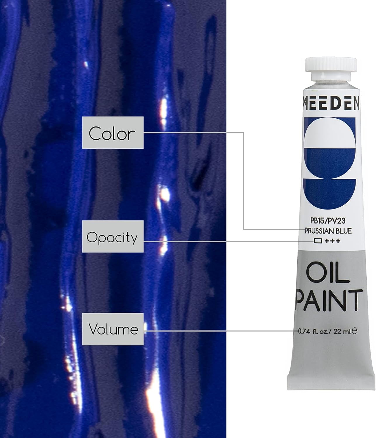 MEEDEN Phthalocyanine Blue Acrylic Paint, Heavy Body, Gloss Finish, Extra-Large 1 L /33.8 oz Non-Toxic Rich Pigments, Studio Professional Artist Acrylic Paint for Adults