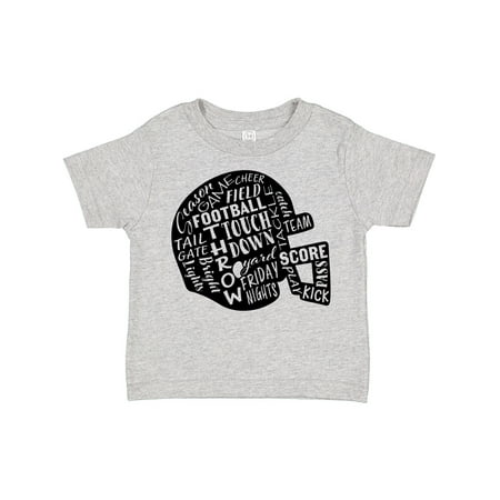 

Inktastic Football Words in Helmet Shape in White Text Gift Toddler Boy or Toddler Girl T-Shirt