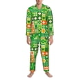 thumbnail image 3 of Picia St Patrick's Day6 Pattern Men’s Long-Sleeve Sleepwear Set - Soft 2-Piece Loungewear with Pockets, Comfy PJs for Relaxing Nights-X-Large, 3 of 7