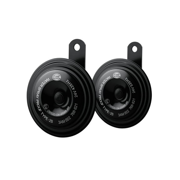 HELLA 002768821 Black 92mm 24V Disc Horn Kit (Universal Fit)