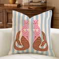 thumbnail image 3 of Vibrant Folk Art Polyester Pillow Collection, Groovy Tiger Sun Snake Art, Eclectic Maximalist Statement Cushion, Mix & Match Throw Pillow Set, 3 of 8