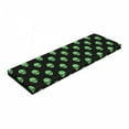 thumbnail image 1 of Alien Bench Pad, Supernatural Martiansal Beings from Other Planets Head of an Alien, HR Foam Cushion with Decorative Fabric Cover, 45" x 15" x 2", Fern Green Black, by Ambesonne, 1 of 3