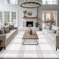 thumbnail image 5 of Grey Buffalo Plaid Area Rug 6x9 Washable Rug Non Slip Farmhouse Checkered Watercolor Large Area Rug Soft Stainresistant Indoor Floor Carpet for Living Room Bedroom Home Office Dining Room Nursery, 5 of 9