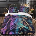 thumbnail image 3 of 2/3pcs Bedding Set Skull Comforter Cover Pillowcase Teen Adult Unique Design Bedroom Decor,Twin (68"x86"), 3 of 6