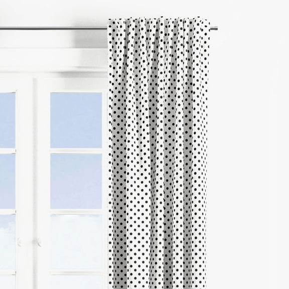 Bacati Dots/Pin Stripes Pin Bacati Dots Curtain Panel, Black/White