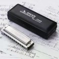 thumbnail image 3 of Swan Chromatic Harmonica 10 Holes 40 Tones Key of C Silver with Exquisite Box, 3 of 5