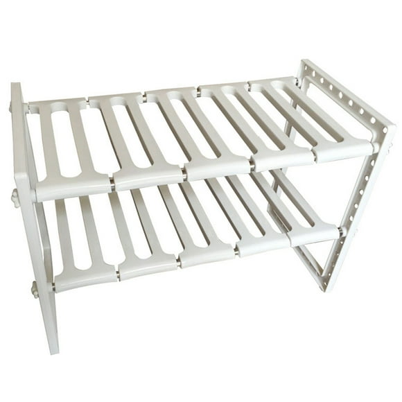 Coofit under Sink Rack Expandable: 2-Tiers Cabinet Shelf Organizer Counter Storage Rack