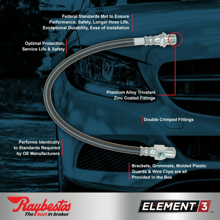 Raybestos Element3 Brake Hose, BH36850 Fits select: 1979 Raybestos Element3 Brake Hose, BH36850 Fits select: 1979