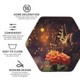 thumbnail image 3 of Lsque Butterfly Sitting on a Flower Pattern 4" Drink Coasters Set of 4, PVC Leather Absorbent Coasters, Table Coaster Set Decorative Coffee Cup Coasters Housewarming Gift -Hexagon, 3 of 6