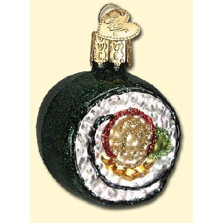 Glass Sushi - Sushi Roll Mouth Blown Glass Old World Christmas Ornament New 32110 FREE BOX