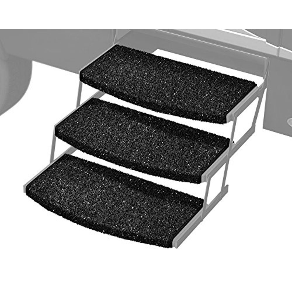 PrestOFit 3Pack 24049 Wraparound Radius RV Step Rug Black 22 in