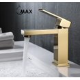 thumbnail image 2 of Bathroom Faucet Single Hole Elegance Square Design Brushed Gold Finish, 2 of 2