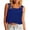 *Blue, variant on Women's Crew Neck Sleeveless Crop Tank Top,Casual Solid Form Fitting Basic Top Navy,Women's Plus M