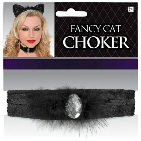 Fancy Black Cat Choker Adult Costume Accessory