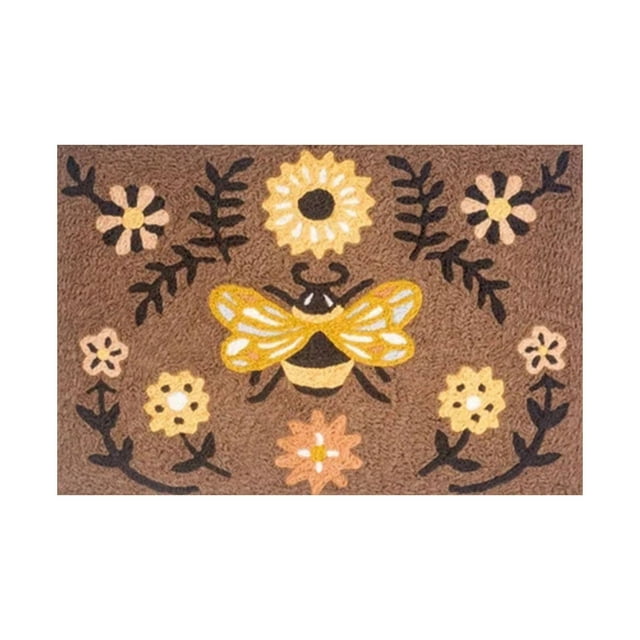 Bee Welcome Spring Doormat Coir Funny Welcome Mat Non Slip Washable Door Rug Indoor Personalized Welcome Door Matt Outdoor Entrance Home Doormat for Entryway Outside Yard Home Decoration, 16x24 Inch