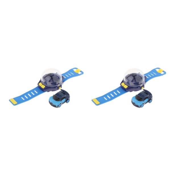 Ounissouiy Mini Cartoon RC Small Car Analog Watch for Kids Toddlers Birthday Present 2piezas Azul