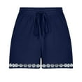 thumbnail image 5 of Penkiiy Women Summer Beach Boho Shorts Casual Loose Fit Going Out Lightweight Shorts Lounge Wide Leg Breathable Baggy Shorts XL Navy, 5 of 5