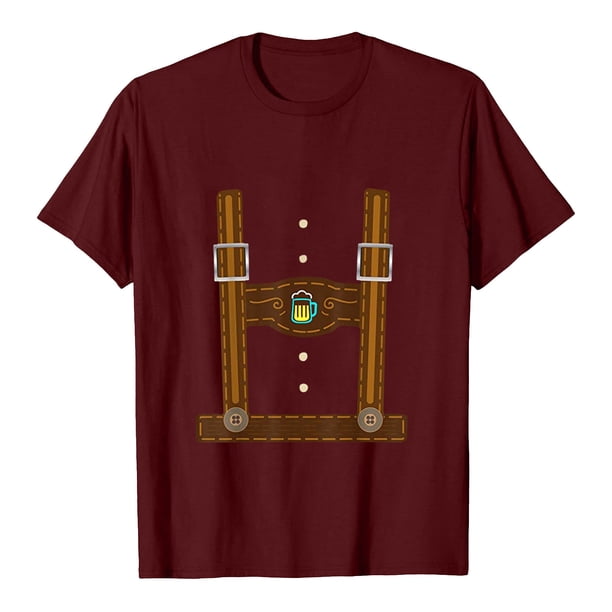 Blusa de mujer Oktoberfest, camiseta de cuello redondo, estampado de letras de verano, camisetas de manga corta para hombres y mujeres Pompotops hfajkhk136735