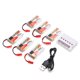 thumbnail image 1 of Paquete de baterías Lipo recargables de 6 piezas de 3,7 V 650 mAh con enchufe JST y cargador 6 en 1 para coche RC, 1 of 8