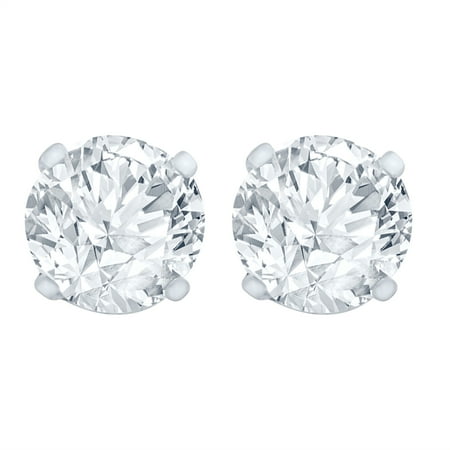 1.00 Carat Diamond Stud Earrings (I2I3 Clarity, JK Color) 14kt Gold