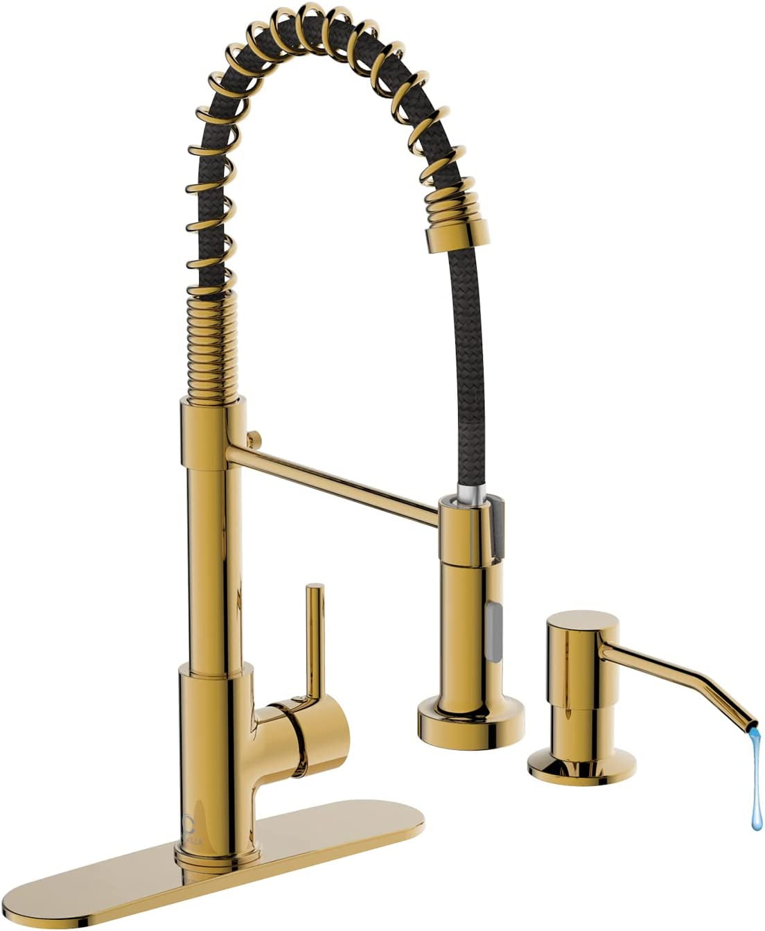 Yodudm Gold Kitchen Faucet, Kitchen Faucet with Soap Dispenser, Faucet