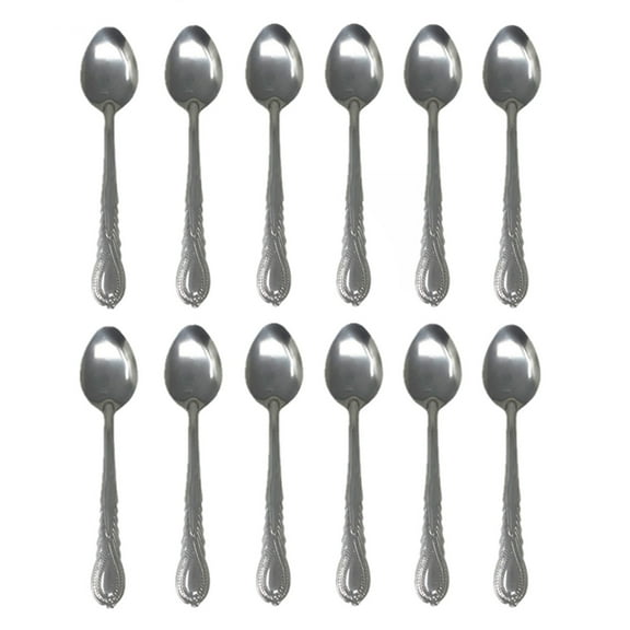 12 Pieces Stainless Steel Spoons, 7.25in Flatware Spoons, Tableware Spoons Set, Dinner Spoons Silverware Spoons, Table Spoons, Use for Home, Restaurant