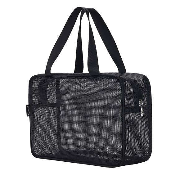 Bolso de aseo portátil Shower Caddy Moyad Mesh, negro