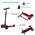 thumbnail image 6 of Scooter For Kids,3 Wheel Kick Scooter - Light Up Wheels,23”-30” Adjustable Height,Lean-To-Steer & Rear Brake,For Boys Girls Ages 3+,SC12 Red, 6 of 9