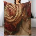 thumbnail image 3 of nygtbtfer Blanket for Rose, Soft Bedspread Blankets Retro Flower Rose Flannel Blanket for Gift for 40x50in, 3 of 6