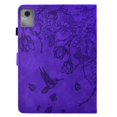 thumbnail image 6 of ELEHOLD Case For Lenovo Tab M9 2023 Embossed Flowers and Birds Leather Tablet Case, Slim Back Smart Cover, Full Body Protection, Kickstand,with Card Pocket, Purple, 6 of 10