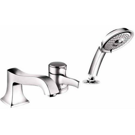 - Hansgrohe 04132920 Metris C Roman Tub Filler Faucet Thermostatic with Diverter, Metal Lever Handle and Multi-Function Hand Shower Less Valve, Various Colors