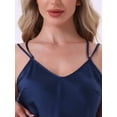 thumbnail image 5 of DARING DIVA Women's Satin Loungewear Straps Sleeveless Racer Back Pajama Sets M Blue, 5 of 7