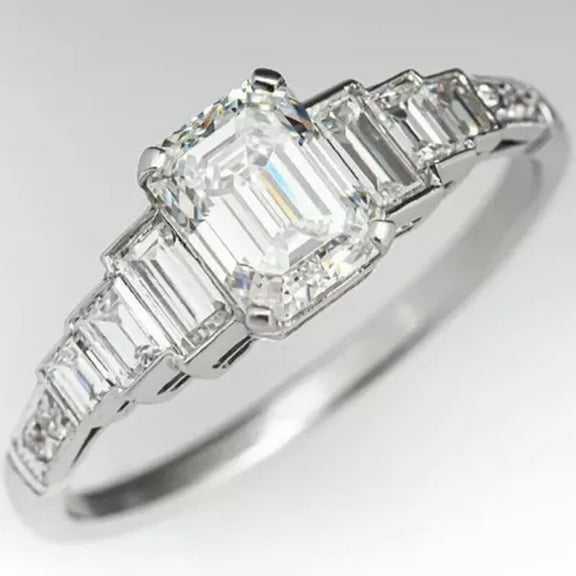EOEMY Luxury Women Cubic Zirconia Rings 925 Silver Jewelry Size 6-10-6