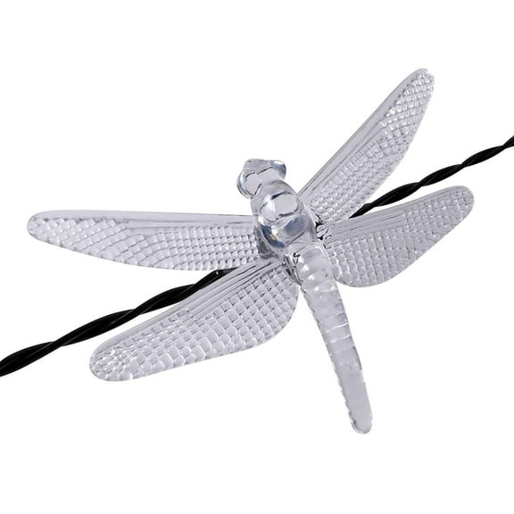 JoyMoreHome Dragonfly Solar String Lights Outdoor 21.3FT 30 LED Waterproof Solar Powered Fairy Lights, Decorative Lights for Patio Garden Yard Fence Wedding Party, Multicolor