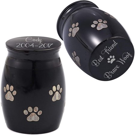 Personalized Mini Dog Paw Print Cremation Urn for Pet Ashes Holder 316L ...
