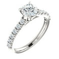 thumbnail image 3 of Pompeii 1 Ct Round Diamond Engagement Ring 14k White Gold Prong Set Single Row (H,I1-I2), 3 of 4