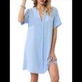 thumbnail image 3 of Camiseta de Baño para Mujer con Cuello en V y Corta para Playa de Verano. Azul XL, 3 of 6