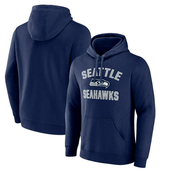 Men's College Navy Seattle Seahawks Victory Arch Fitted Pullover Hoodie