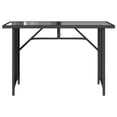 thumbnail image 2 of vidaXL Garden Table with Glass Top Black 110x68x70 cm Poly Rattan, 2 of 5