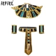 thumbnail image 2 of Ropa de rey de Egipto para mujer, cinturón de reina Cleopatra, collar, bastón, disfraz de sacerdote faraón egipcio para hombre, trajes de fiesta de Halloween, 2 of 5