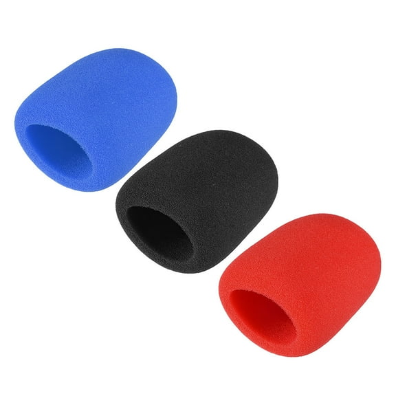 3PCS Thick Sponge Foam Mic Cover Handheld Microphone Windscreen Black Red Blue for KTV