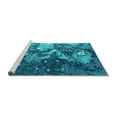 thumbnail image 2 of Ahgly Company Machine Washable Indoor Rectangle Oriental Turquoise Blue Industrial Area Rugs, 8' x 10', 2 of 4