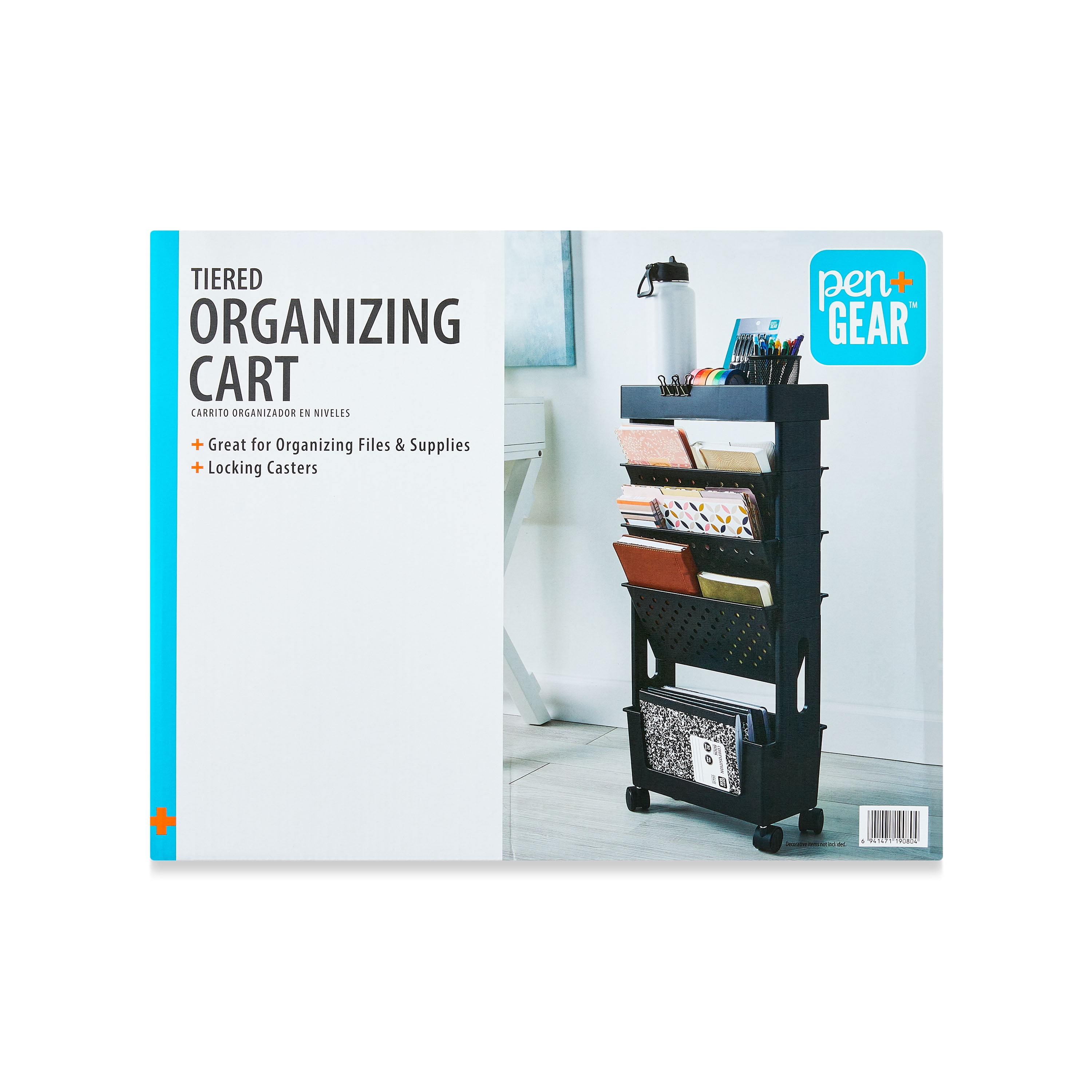 (2 pack) Pen+Gear Tiered Organizing Cart, Black