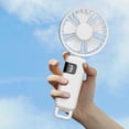 thumbnail image 3 of Ventilador de cuello colgante, mini ventilador de mano con 5 velocidades, refrigeración ajustable, ventilador de escritorio personal Blanco, 3 of 9
