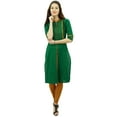 thumbnail image 2 of Phagun Women Solid Pattern Mandarin Collar Straight Kurti Indian Designer Ethnic Dress, 2 of 7