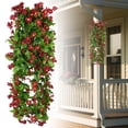 thumbnail image 1 of Wall Hanging Flower Decoration Simulation False Flower Rattan Vine Green Wall Way Decoration Wall Mounted Unit（1pc）, 1 of 9